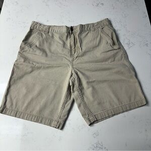 Faded Glory Men's Beige Flat-Front Cotton Shorts